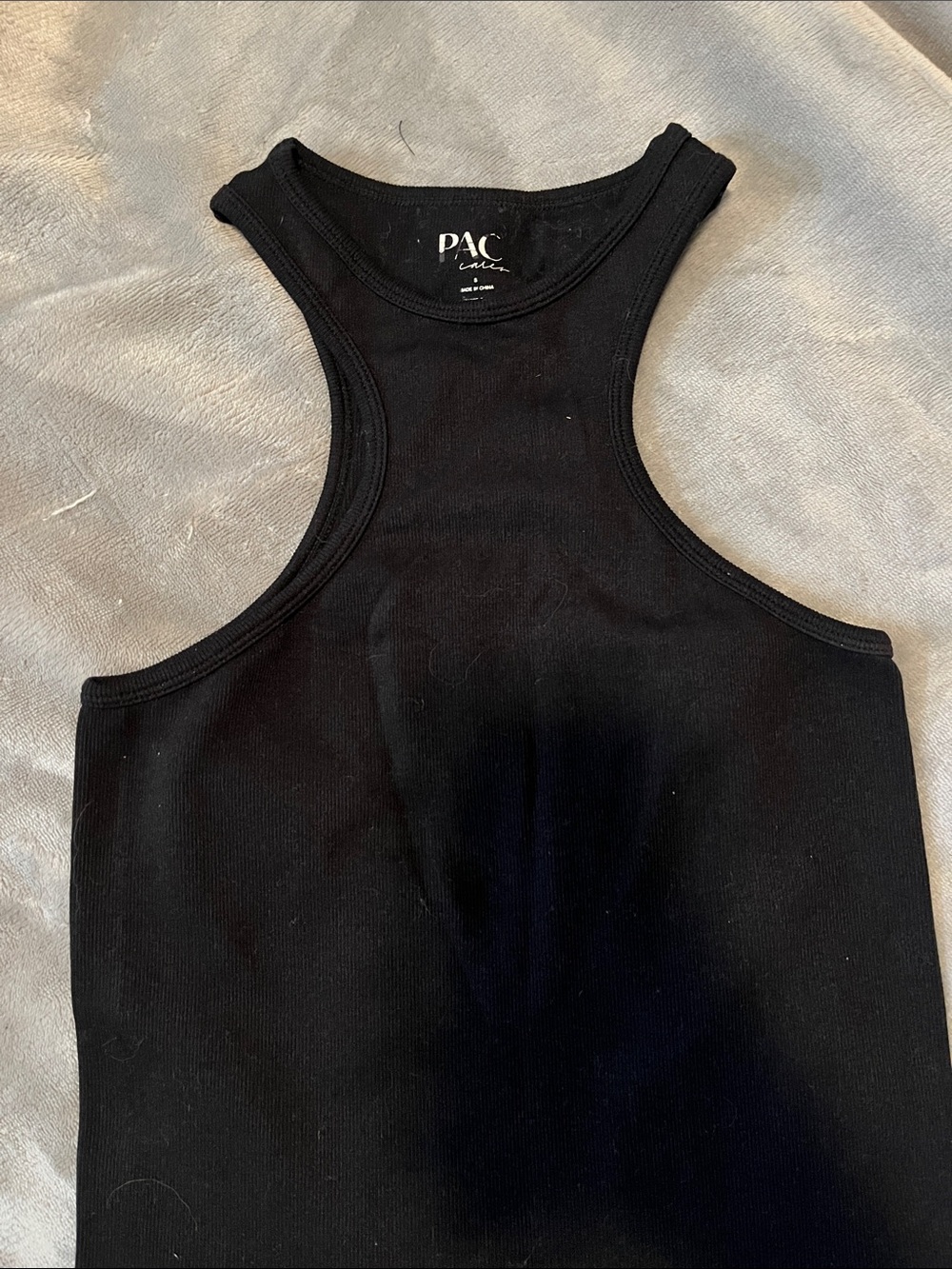 PacSun Black Ribbed Racerback Tank Top - Picture 2 of 3